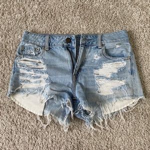 distressed jean short